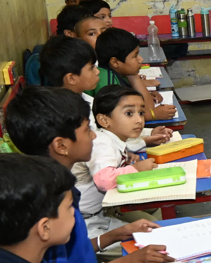 Primary students engaged in classroom activity